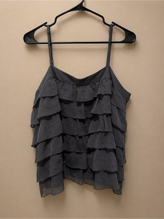 Old Navy Tops - Old Navy Charcoal Gray Layered Ruffle Cami